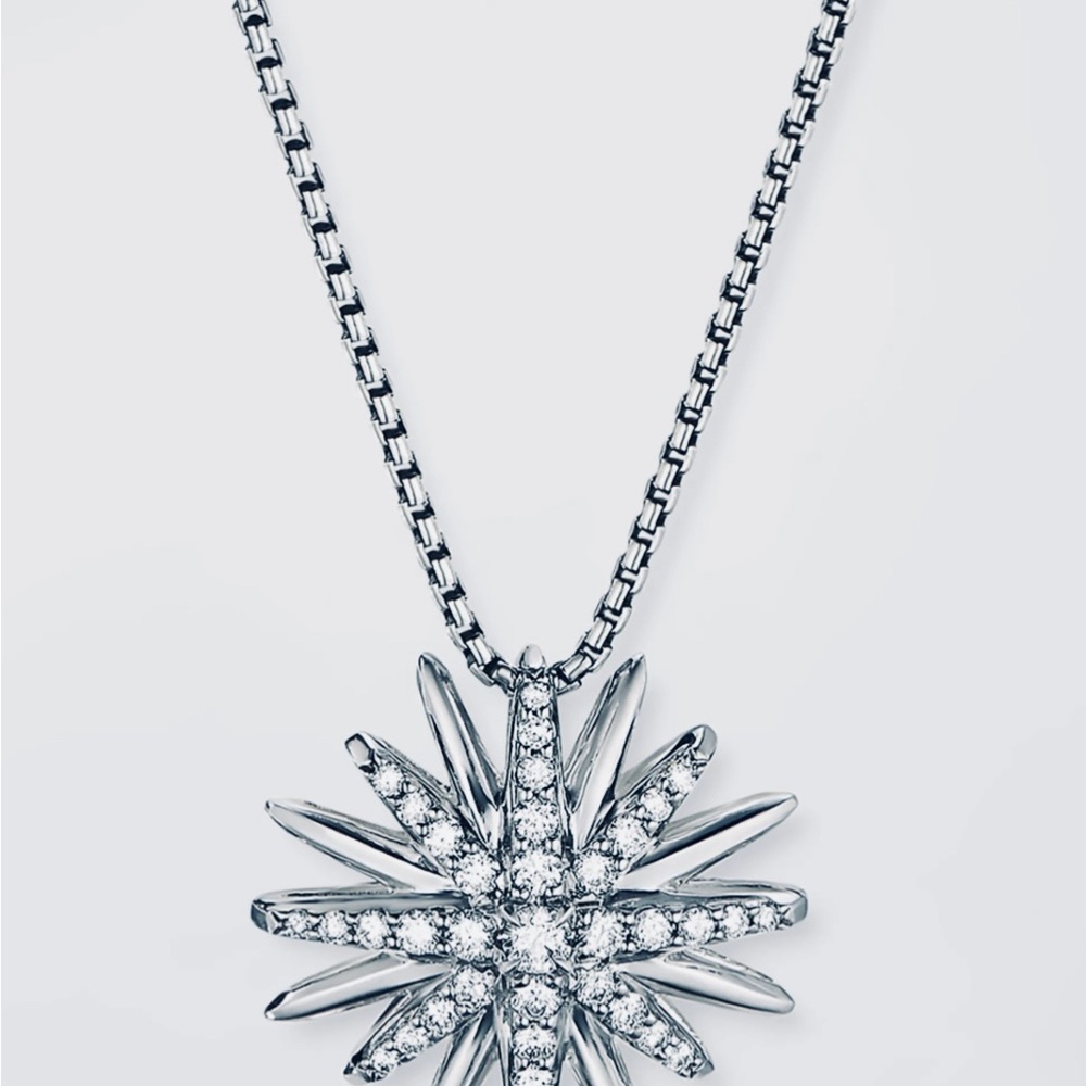 David Yurman Starburst Pendant Necklace
Sterling Silver with Diamonds, 19mm